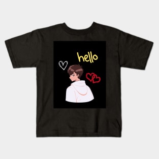 Simple hello t shirt design Kids T-Shirt